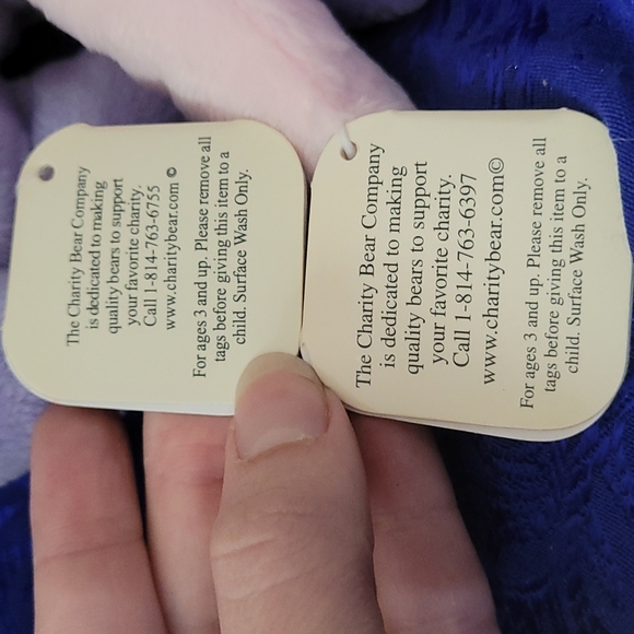 VTG Charity Bear Co. "Faith" & "Hope" Teddy Bears  (pair) for ♀️ Cancer Research - Picture 9 of 17